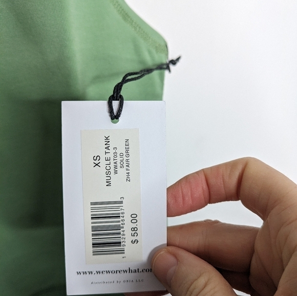 WEWOREWHAT Cotton Blend Cropped Muscle Tank Fair Green NEW Size XS - Picture 5 of 7